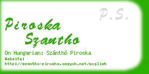 piroska szantho business card
